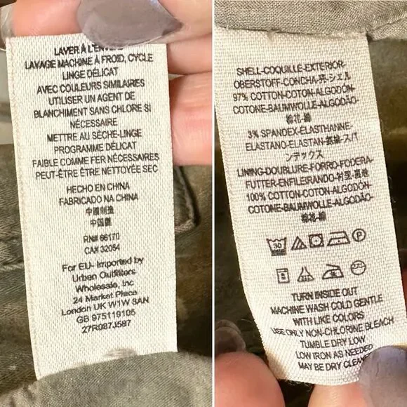 FREE PEOPLE Golden Quills Military Parka Jacket Coat Green Rhinestones M RARE - Picture 16 of 16